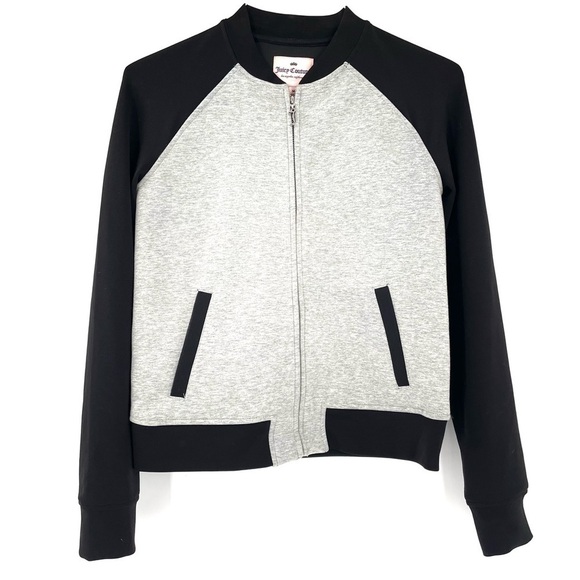 Juicy Couture Black & Gray Bomber Track Jacket - Picture 2 of 6